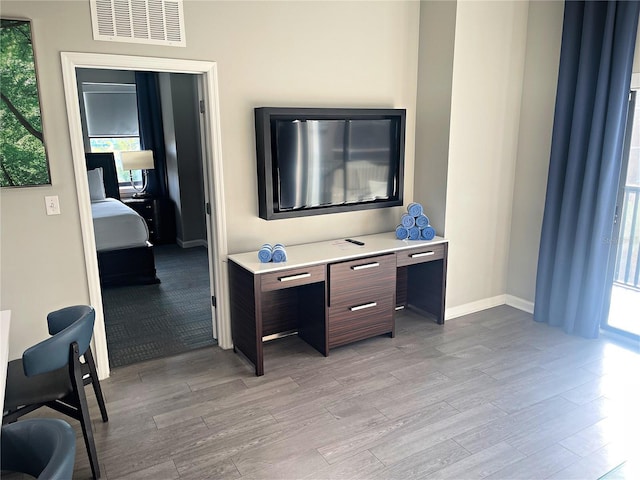 office featuring light hardwood / wood-style flooring