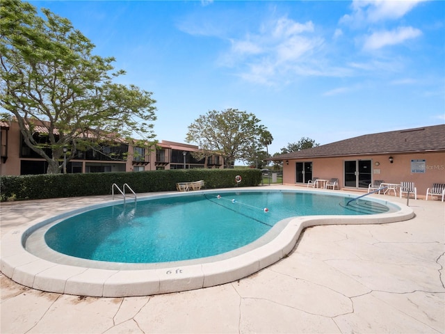 view of pool featuring a patio