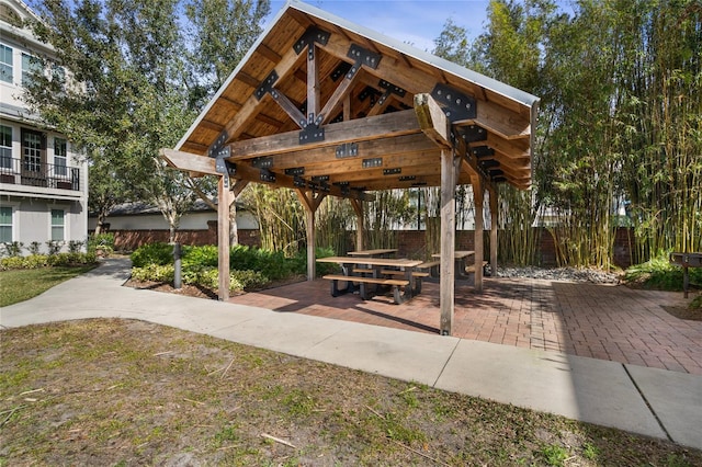 view of property's community featuring a patio