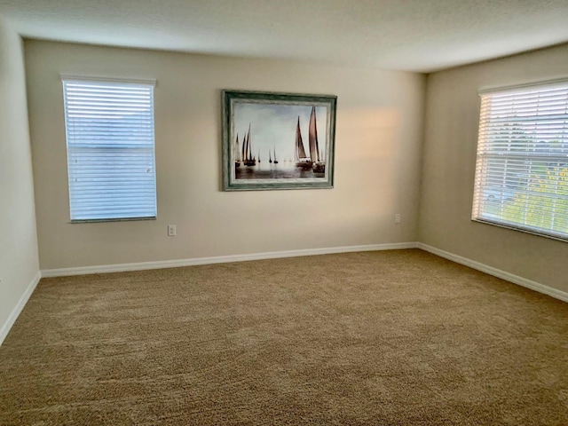 unfurnished room with carpet floors