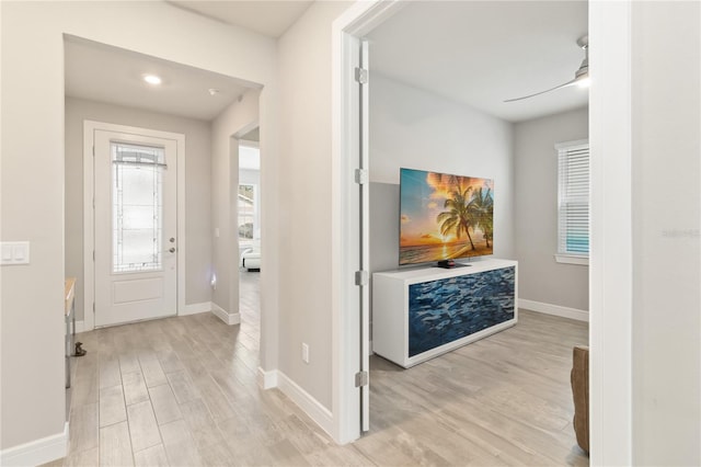 entryway featuring light hardwood / wood-style flooring