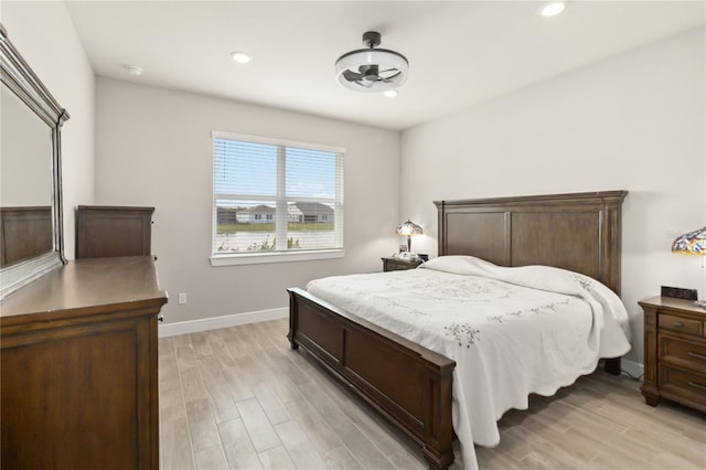 bedroom featuring light hardwood / wood-style floors