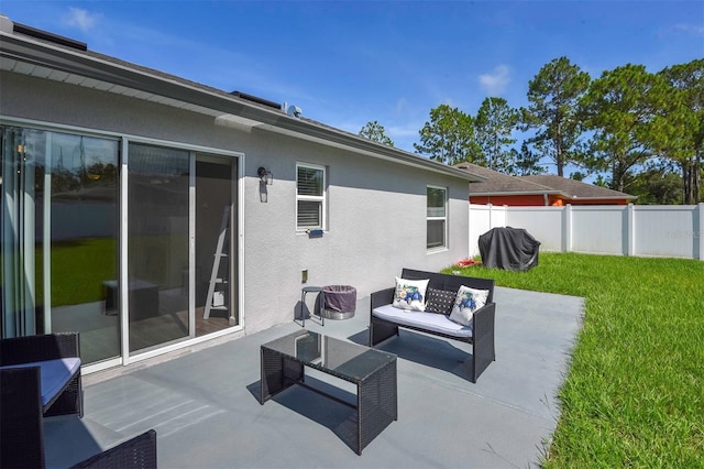 view of patio / terrace with an outdoor living space