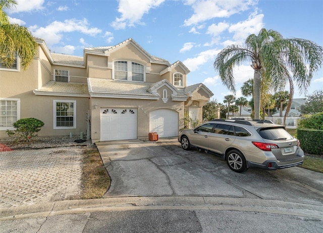 view of front of property featuring a garage