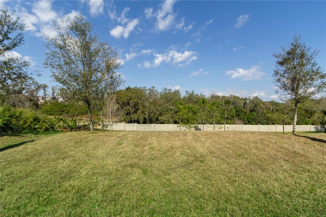 view of yard with fence