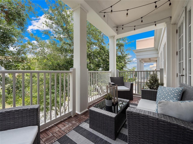 balcony with an outdoor hangout area