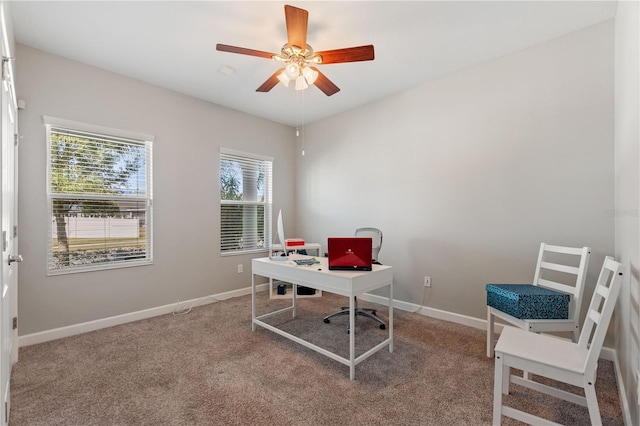 4608 Egg Harbor Dr, Kissimmee, FL 34746 - carpeted office featuring ceiling fan