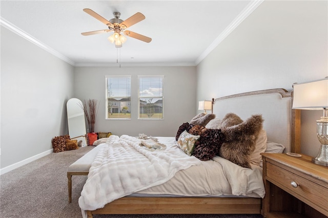 4608 Egg Harbor Dr, Kissimmee, FL 34746 - carpeted bedroom with ceiling fan and ornamental molding