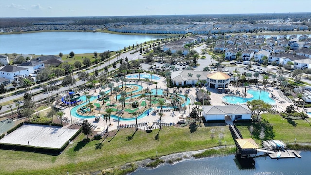4608 Egg Harbor Dr, Kissimmee, FL 34746 - birds eye view of property with a water view