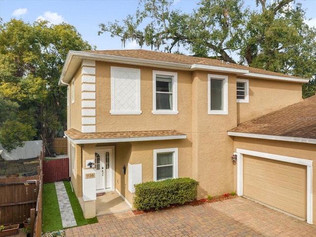 view of front of house with a garage