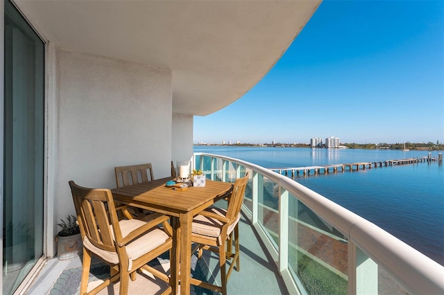 balcony with a water view