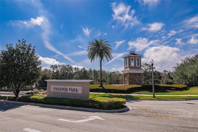 view of community sign