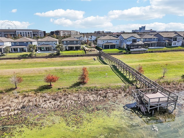 view of yard featuring a water view