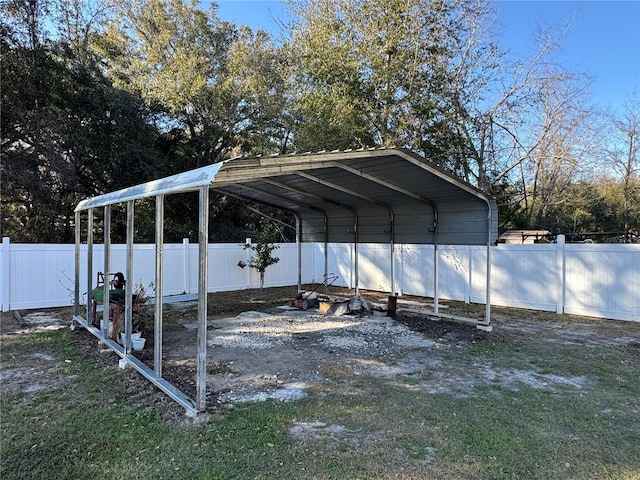 view of car parking featuring a carport