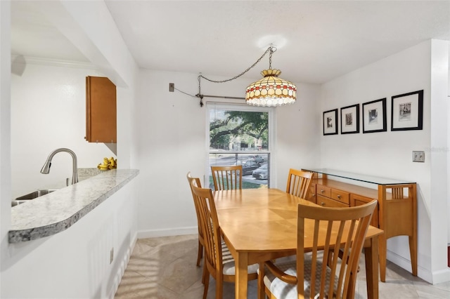 dining area with sink