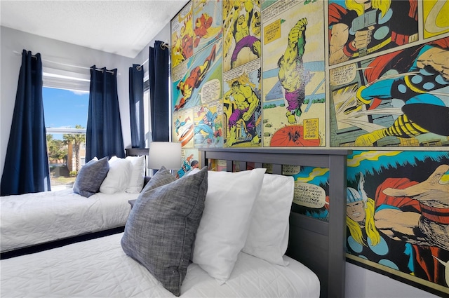 bedroom featuring a textured ceiling