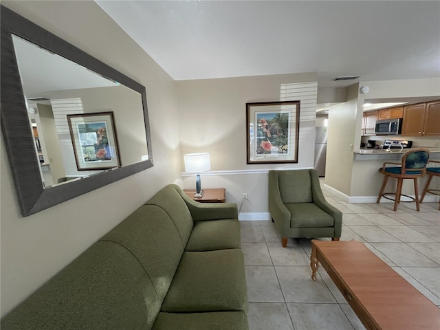 view of tiled living room