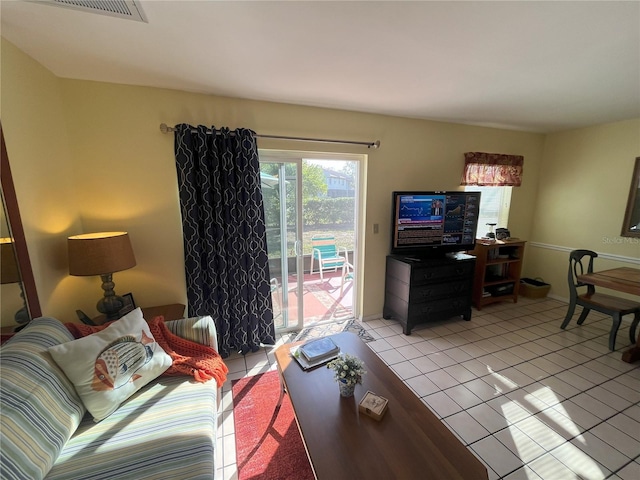 view of tiled living room