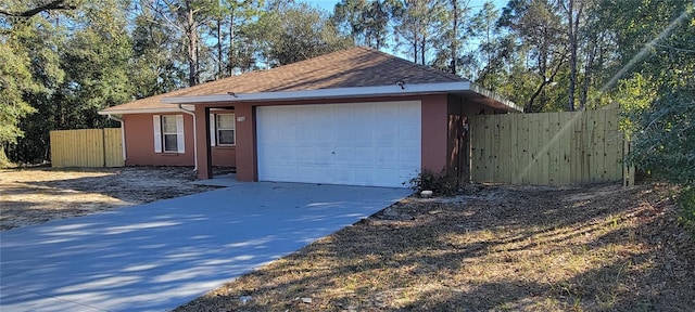 view of garage