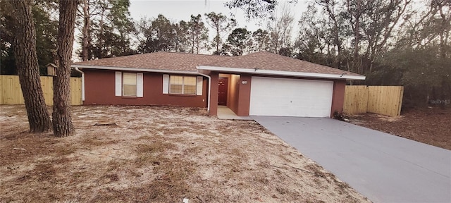 ranch-style house with a garage