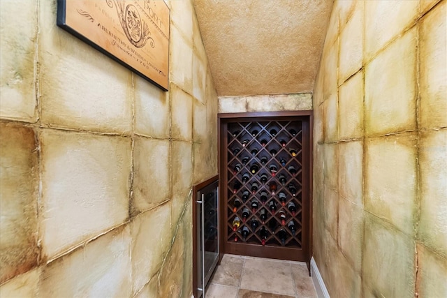 wine room featuring beverage cooler