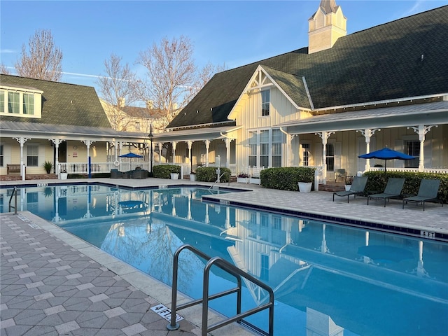 view of pool with a patio