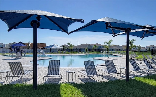 view of pool with a patio