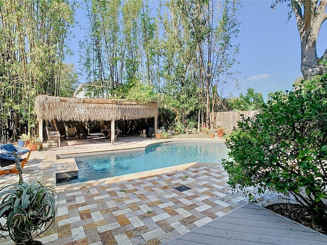 view of pool featuring a patio