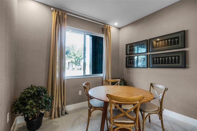 view of tiled dining room