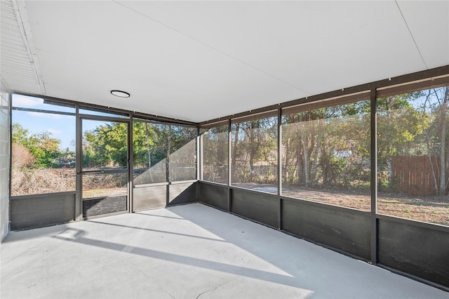 view of unfurnished sunroom