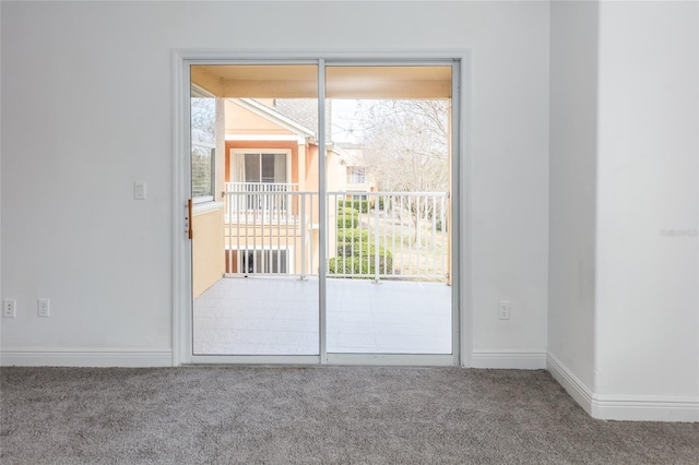 doorway with carpet