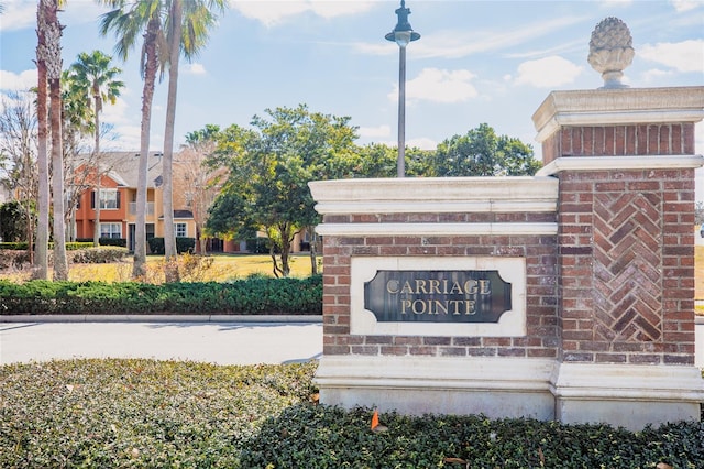 view of community sign