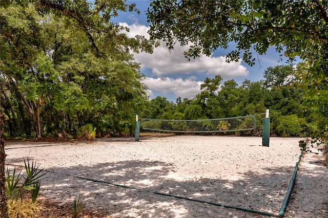 surrounding community featuring volleyball court