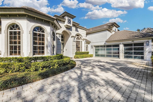 view of front of home with a garage