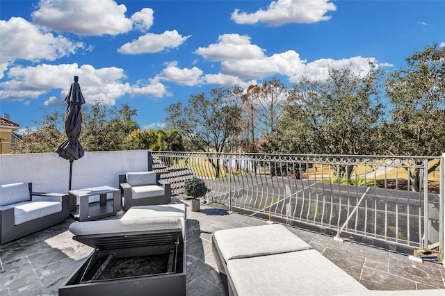 view of patio with outdoor lounge area