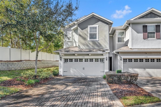 view of front of home with a garage