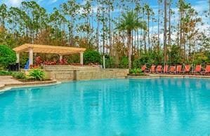 view of pool featuring a pergola