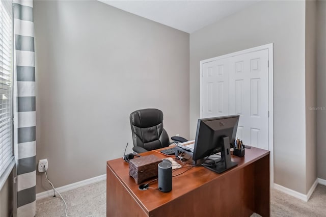 view of carpeted office