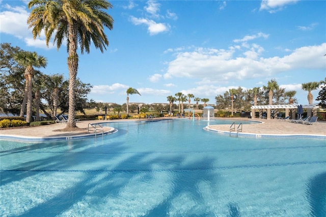 view of pool featuring a pergola