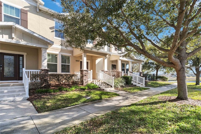 view of front of property with covered porch