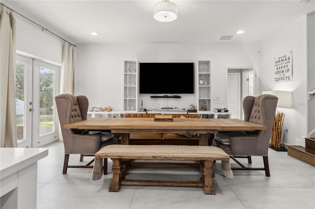 dining area with french doors