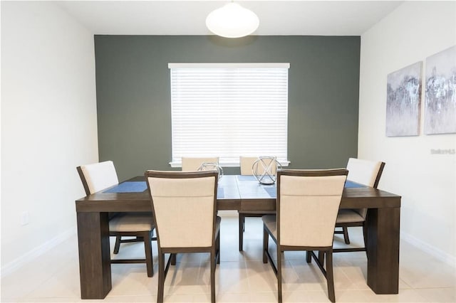 view of tiled dining room