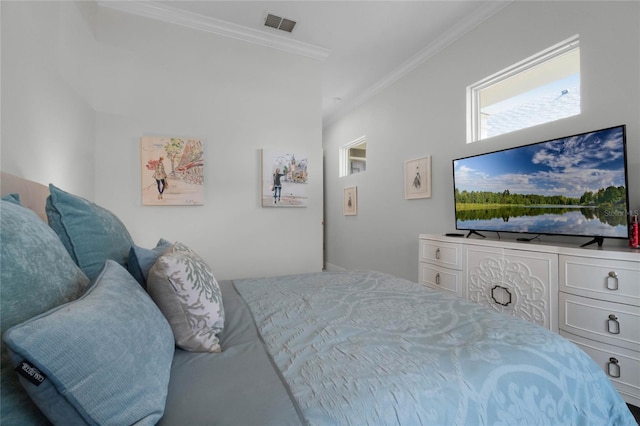 bedroom featuring ornamental molding