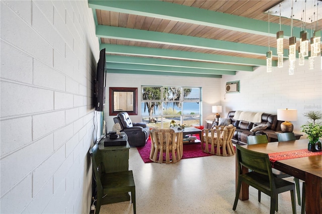 814 S Lakeshore Blvd, Lake Wales, FL 33853 - dining area with beam ceiling
