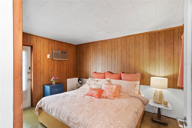 814 S Lakeshore Blvd, Lake Wales, FL 33853 - bedroom with wooden walls and a wall mounted AC