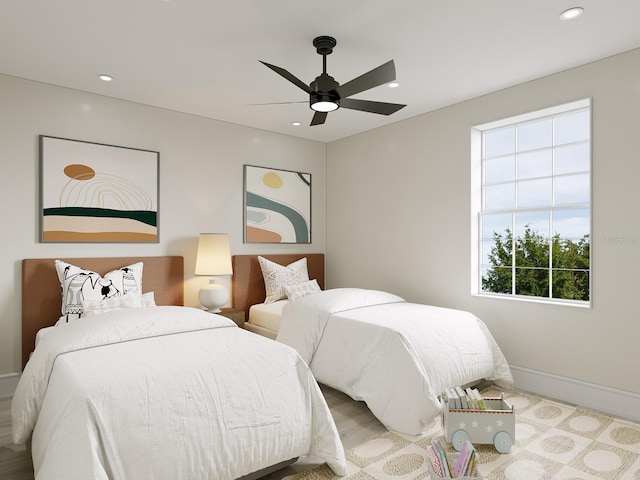 bedroom with ceiling fan