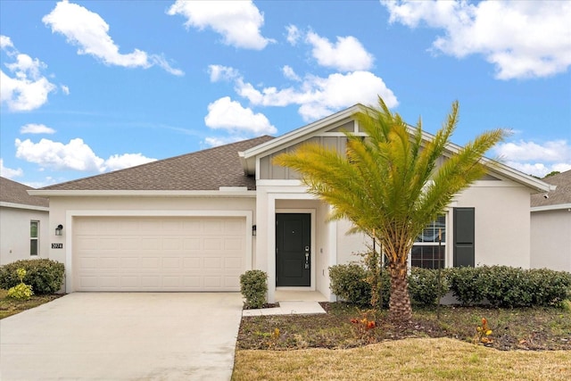 view of front of home with a garage