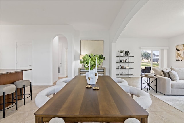 view of tiled dining area