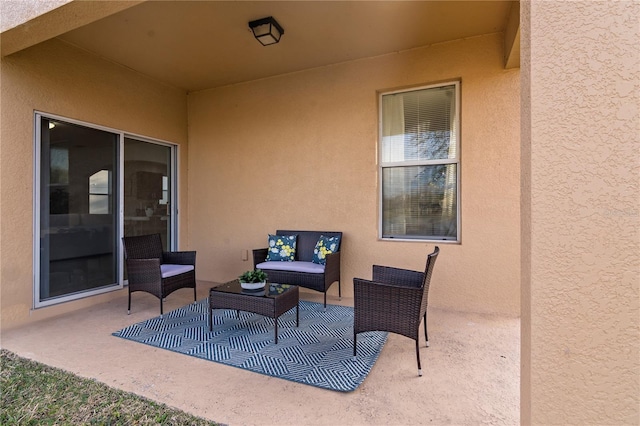 view of patio / terrace with an outdoor living space