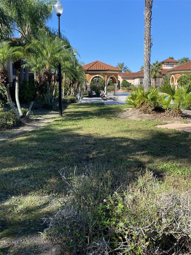 view of yard with a gazebo